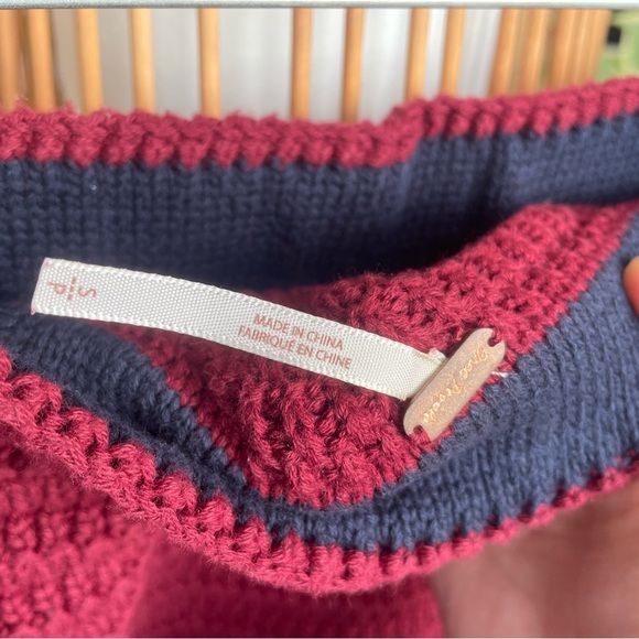 Free people Red and White Midi Pencil Skirt with Slit - Picture 4 of 6